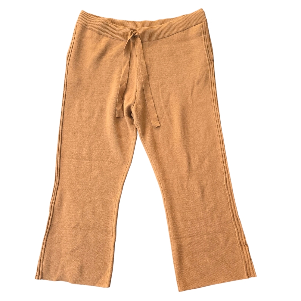 7 For All Mankind Dark Tan Cashmere Blend Pants Drawstring Waist Size XL NWT